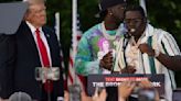 Trump appeared on stage at his Bronx rally with two rappers charged in a felony gang case