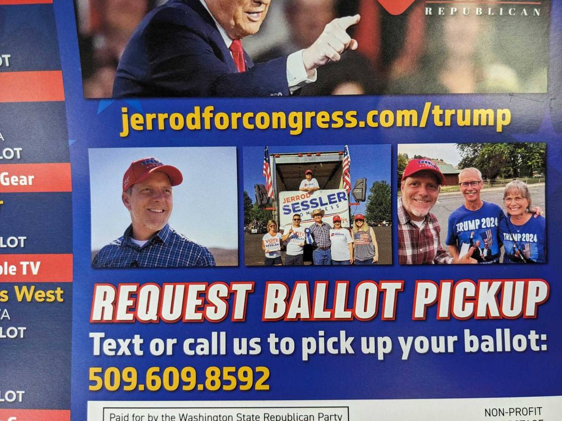 WA GOP congressional candidate is offering to pick up your ballot. Is that legal?