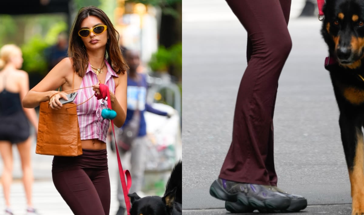 Emily Ratajkowski’s Chunky Sneakers Add a Whimsical Touch to Her Dog Walk Outfit