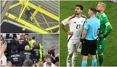 Germany v Denmark was delayed due to a masked man on the roof - their reasoning has emerged