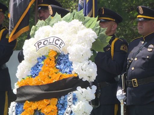 Dallas police officers killed in the line of duty honored at Dallas Police Memorial site Tuesday