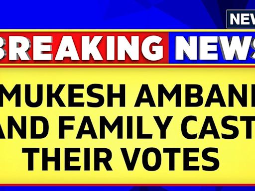 Reliance Industries Chairman Mukesh Ambani And Family Arrive To Cast Votes | English News | News18 - News18