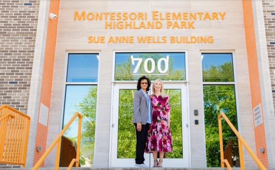 Montessori Elementary Highland Park Building Dedication Honored Dr. Sue Anne Wells For Educational Impact