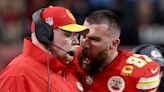 Super Bowl: Furious Travis Kelce grabs, screams at coach Andy Reid on sideline amid slow Chiefs start