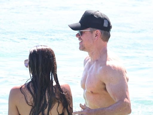 Matt Damon Looks Ripped in New Shirtless Beach Photos with Wife Luciana