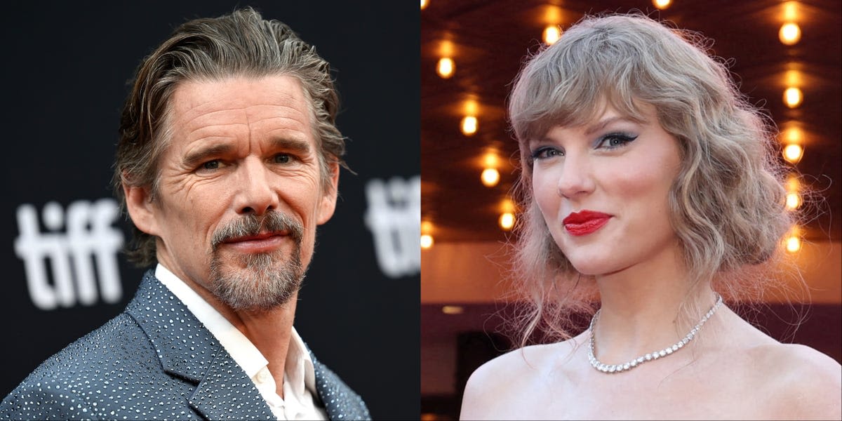 Ethan Hawke says he had to keep his cameo in Taylor Swift's 'Fortnight' music video a secret from his teen daughters
