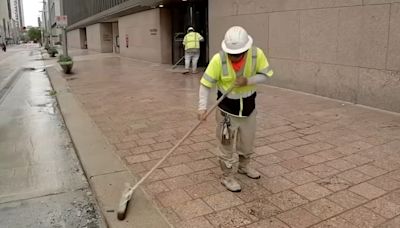 City blocks more streets over concerns of falling glass from damaged buildings in downtown Houston