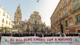 Regantes y políticos levantinos protestan en Madrid por el trasvase al Segura