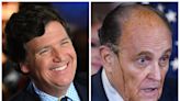 Tucker Carlson and Fox News execs privately mocked Rudy Giuliani's post-election press conference where hair dye dripped down his head