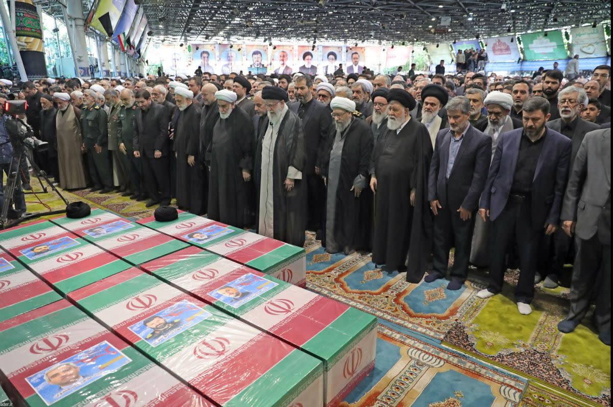 Iran's supreme leader guides funeral service for president killed in helicopter crash