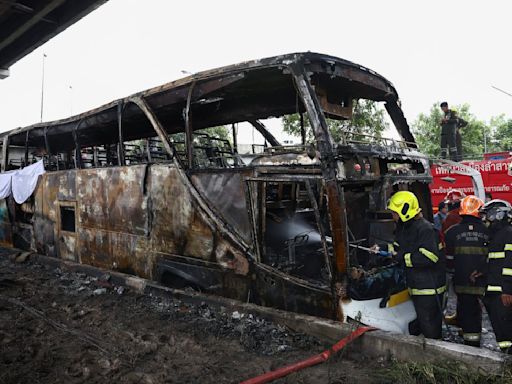 School bus catches fire in Thailand with 44 people on board