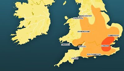 Map shows hottest places in the UK this week