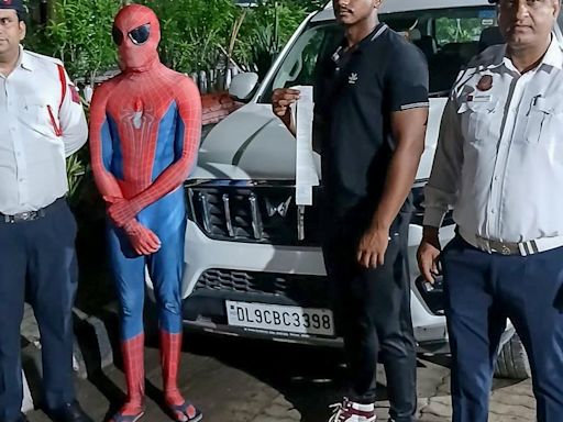 Spider-Man in ‘Hawai chappal’ walks into Delhi Police net again