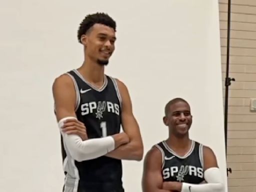 Victor Wembanyama Towers Over Chris Paul In Their Media Day Photoshoot