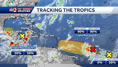 Tropical storm likely to form in next few days; NHC watching 3 areas of interest