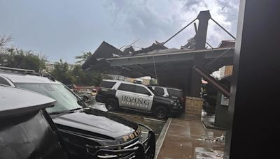 Irving Police Department's North Police Station damaged in Saturday's storms