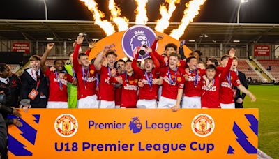 Man Utd U18s win league and cup double in front of Wayne and Coleen Rooney