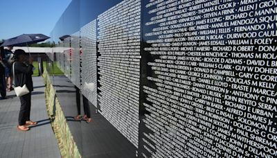 Replica wall tribute to the lives lost in Vietnam War in Minden for Memorial Day weekend