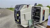 Pilot vehicle of Haryana minister Subhash Sudha overturns in Kurukshetra; 1 injured