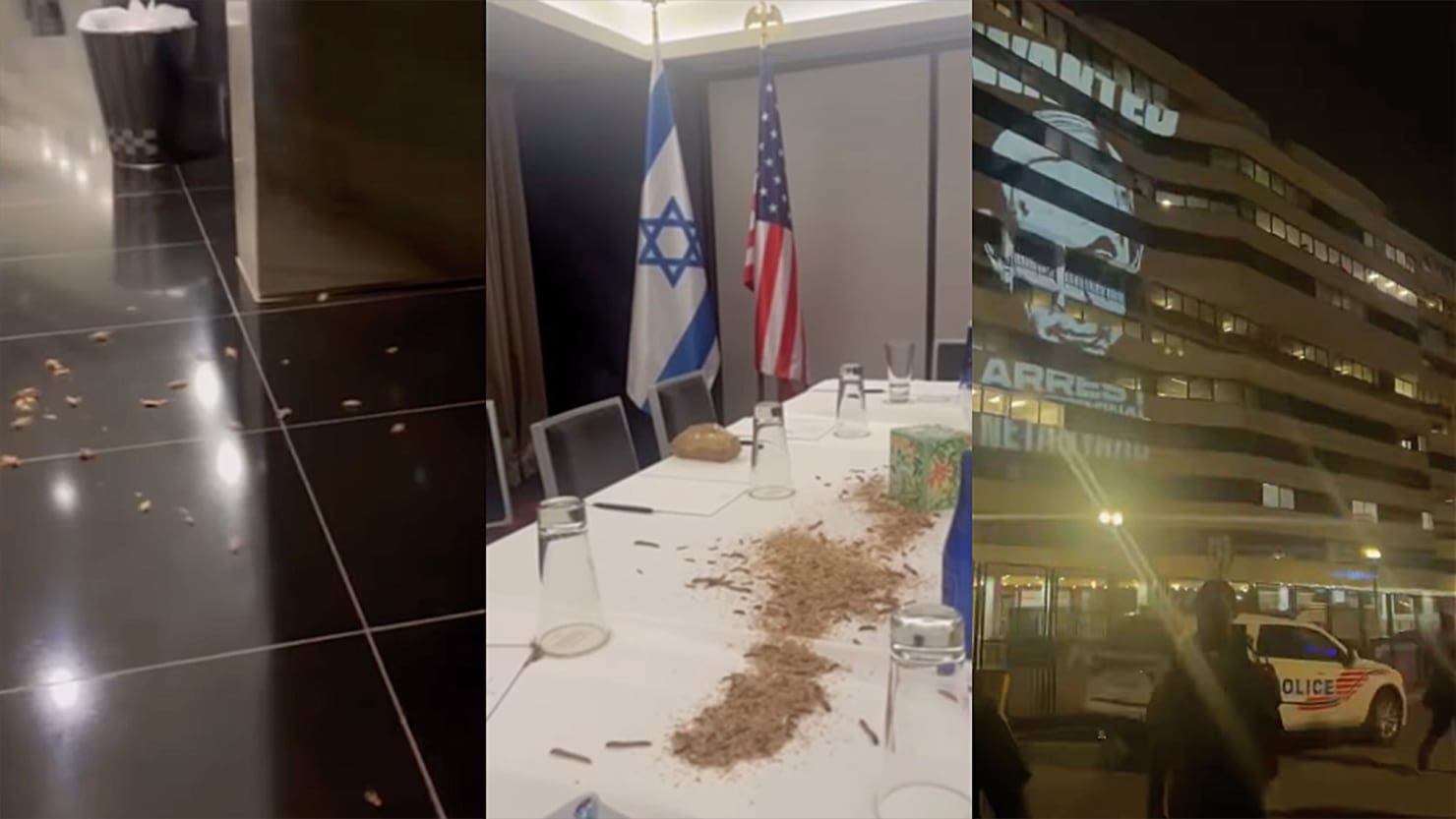 Pro-Palestine Protesters Dump Maggots at Watergate Hotel During Netanyahu Visit