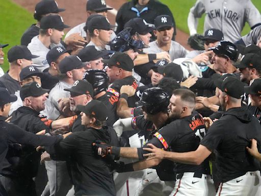 Benches clear in Yankees-Orioles after rookie Heston Kjerstad takes pitch to helmet