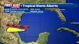 Tropical Storm Alberto forms over the western Gulf of Mexico