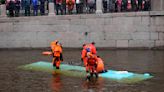 A bus plunges off a bridge in the Russian city of St. Petersburg, killing 3 and injuring 6 others