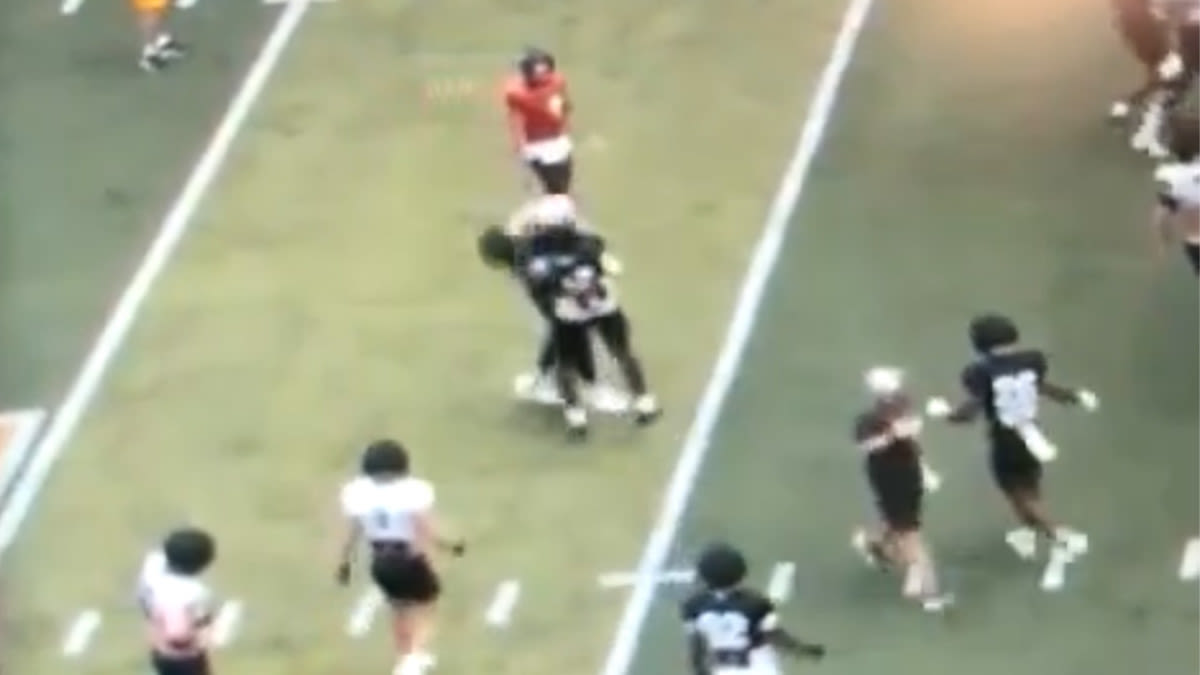 College Football Player Uses Helmet To Strike Teammate In Viral Fall Camp Clip