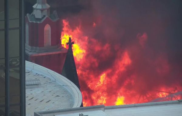 Downtown Dallas fire: First Baptist Dallas' historic sanctuary partially collapses after catching on fire