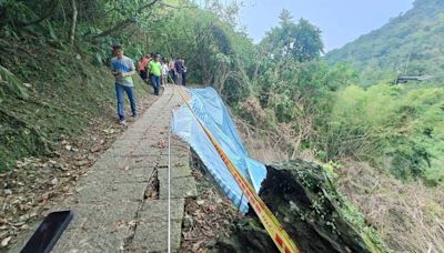 淡蘭古道石碇段邊坡崩塌 外按到老街段封閉整修