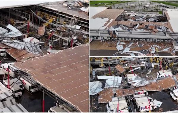 Officials say 2 tornadoes hit Michigan city, causing major damage