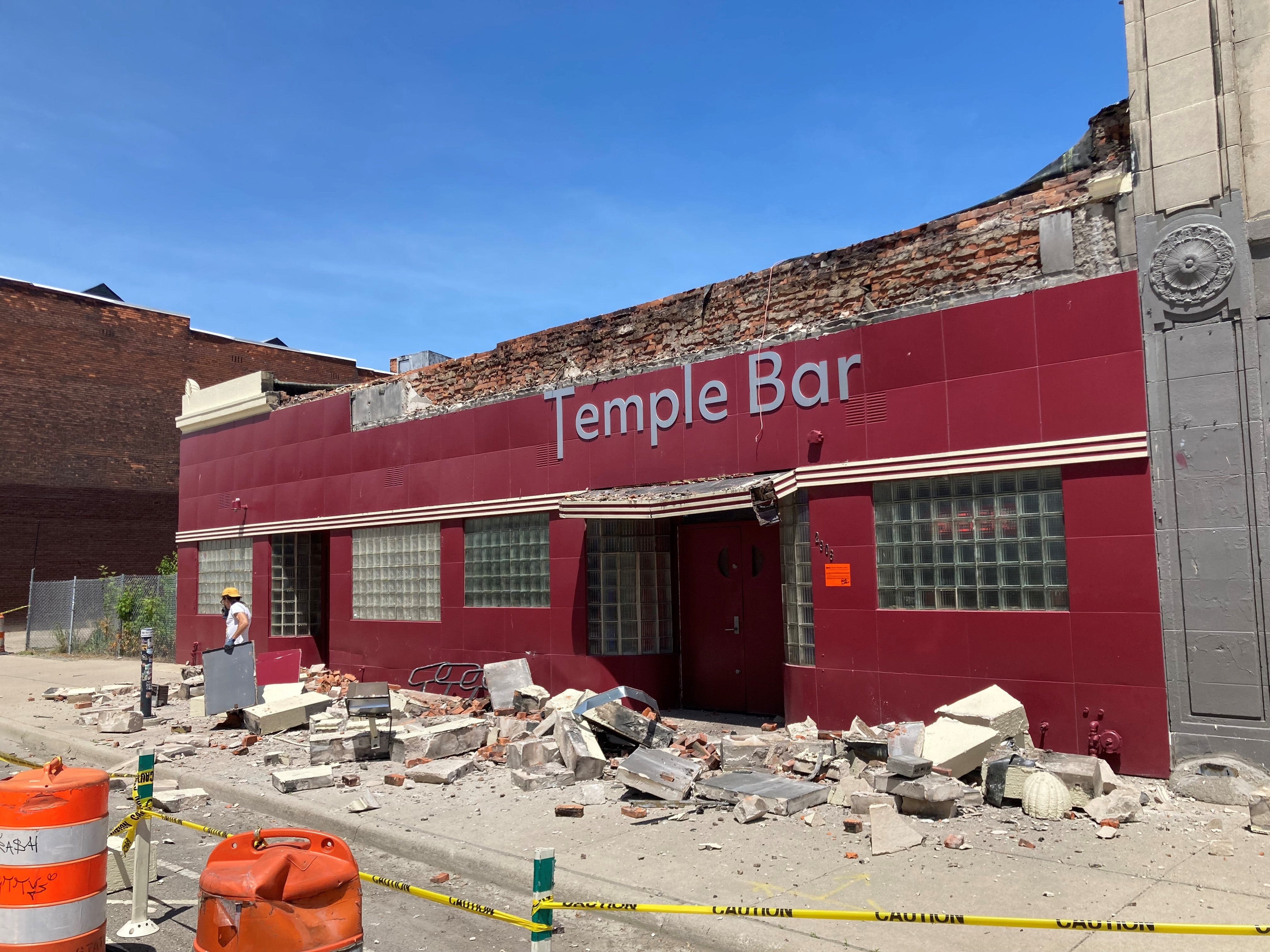 Detroit's Temple Bar closed indefinitely after facade collapse: 'Had to cancel everything'