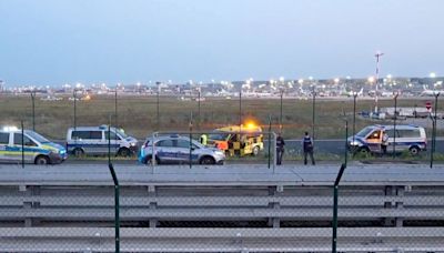 Frankfurt airport suspends flights after climate protesters block runways