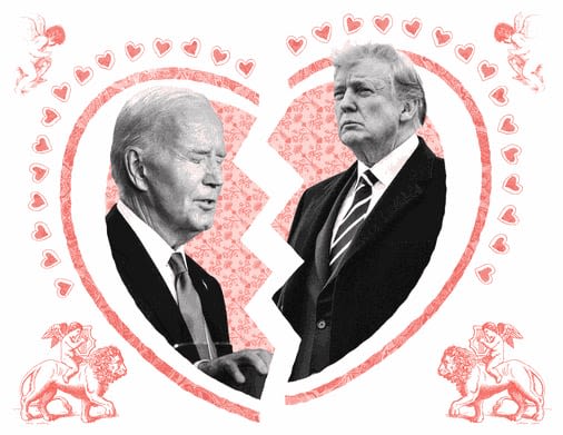 In the real world Biden and Trump are enemies. But on TikTok? Be still my beating heart. - The Boston Globe