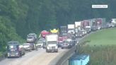 VIDEO: Crash on I-10 in Gadsden County leading to major back up; detour in place