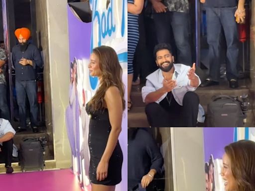 Vicky Kaushal Patiently Sits At The Red Carpet, While Triptii Dimri Poses For The Shutterbugs; Watch - News18