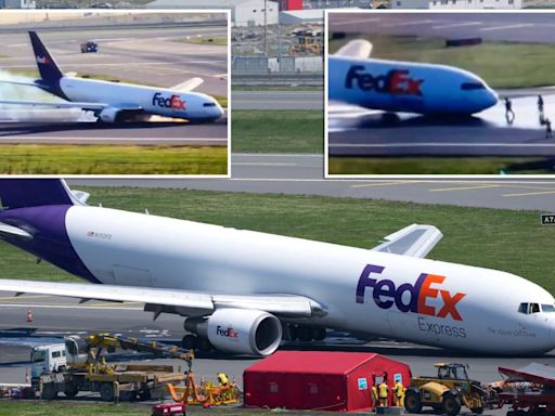 Boeing cargo plane makes emergency ‘belly’ landing after landing gear fails