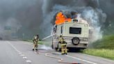 No injuries reported in RV fire on Highway 63