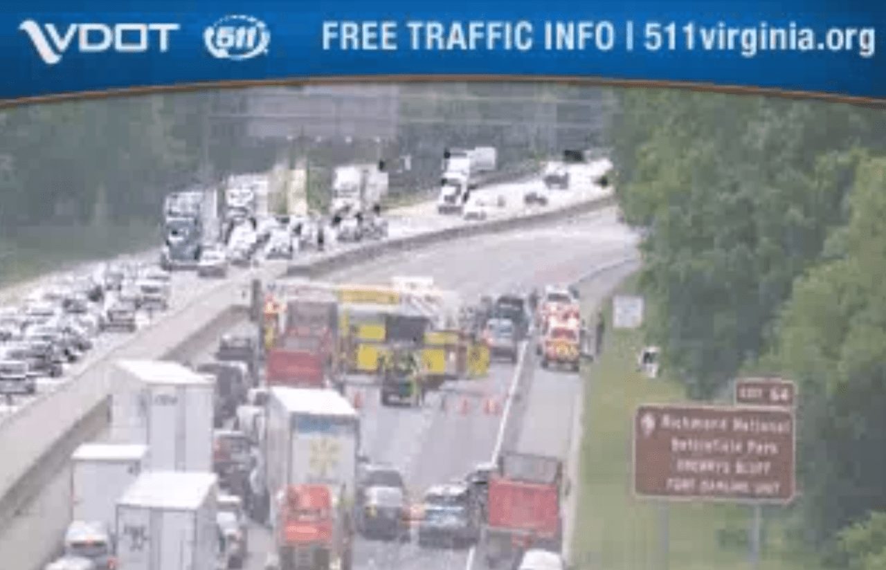 All lanes were closed in I-95 South in Chesterfield due to multi-vehicle crash