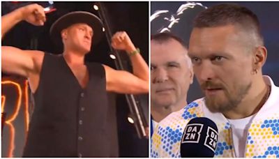 Oleksandr Usyk's live reaction to seeing Tyson Fury's new physique for the very first time