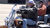 Troopers blocking traffic for bikers riding to D.C for Vietnam Veterans Memorial