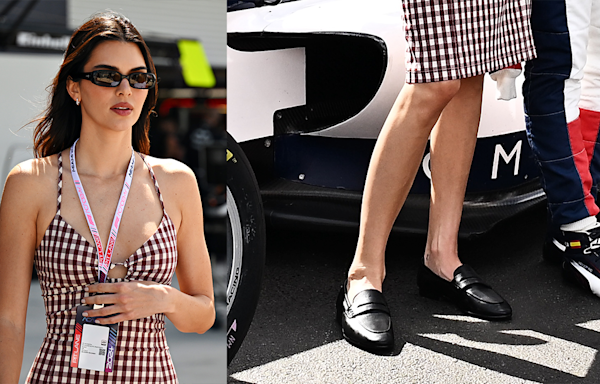 Kendall Jenner Sports Classic Black Loafers to Visit F1 Academy Alongside Tommy Hilfiger