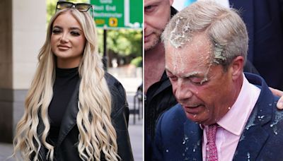 Woman denies assault after milkshake thrown at Nigel Farage | ITV News