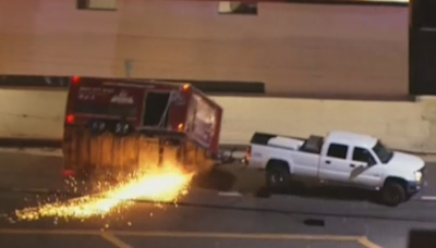 Carjacking suspect crashes stolen coffee truck in North Hollywood