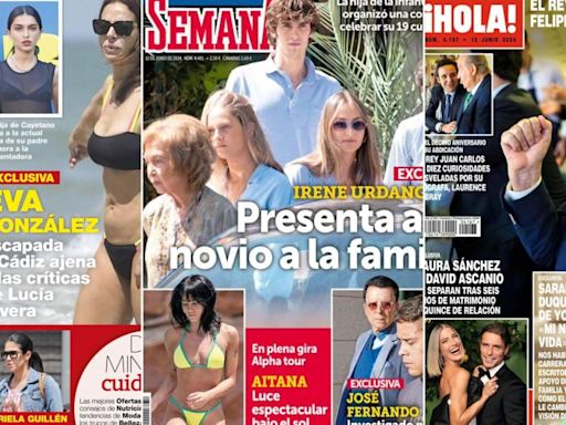 Eva González, Irene Urdangarín, el rey emérito y el embarazo de Anabel Pantoja, en las portadas