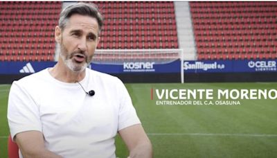 Vicente Moreno: “El objetivo es que la afición se sienta orgullosa de Osasuna cada día”