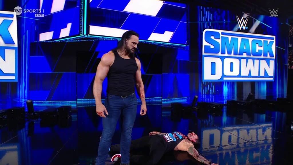 Drew McIntyre Attacks And Bloodies CM Punk, Punk Stretchered Out On WWE SmackDown