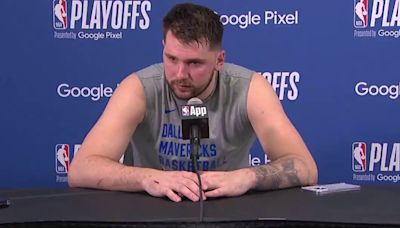'Moving on', gasps reporter as unexpected noise stops Doncic in his tracks