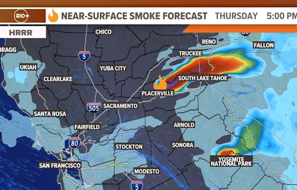 Smoke Forecast: Lake Tahoe area to have very poor air quality from Crozier Fire