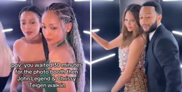 TikToker Claims Chrissy Teigen and John Legend Kicked Her Out of Photobooth at Sports Illustrated Party | Watch | EURweb